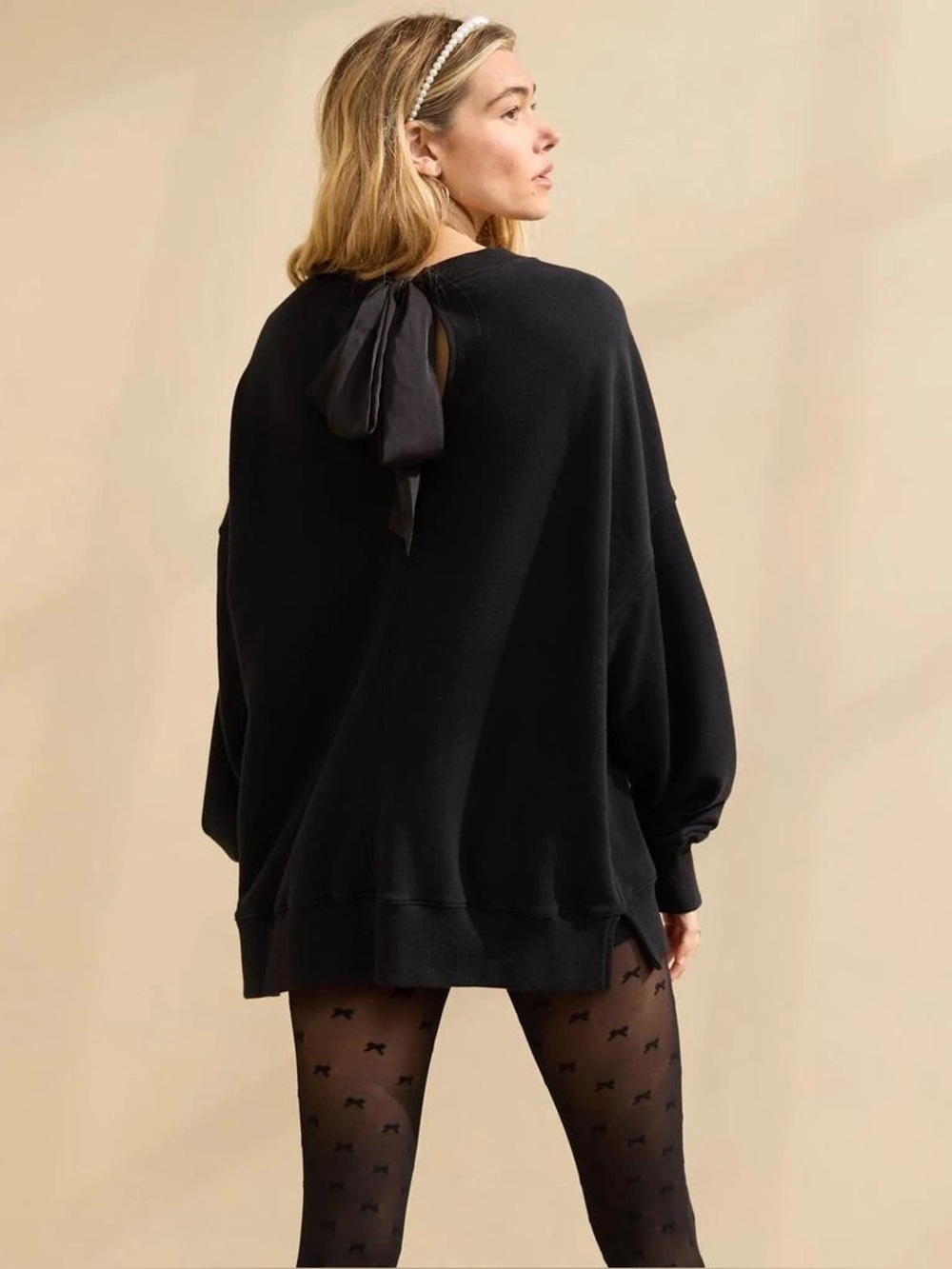 Aerie Big Chill Bow Crew Oversized Sweatshirt Large
